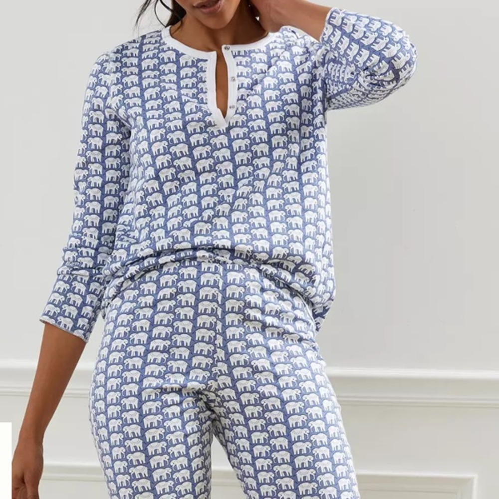 Roller Rabbit Elephant Pajama Set XS